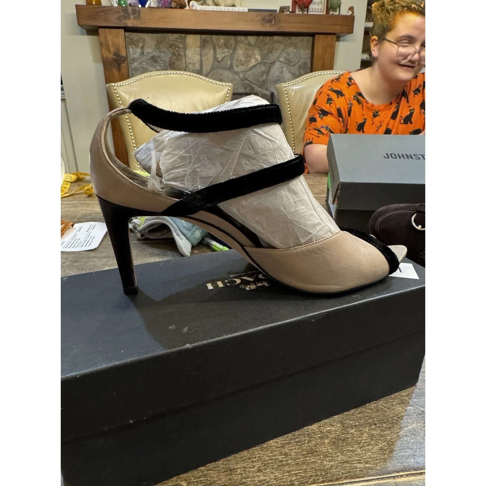 Vintage YSL Yves Saint Laurent Sandal Heels Shoes‎ Size 37.5 Peep Toe Strappy - Image 5