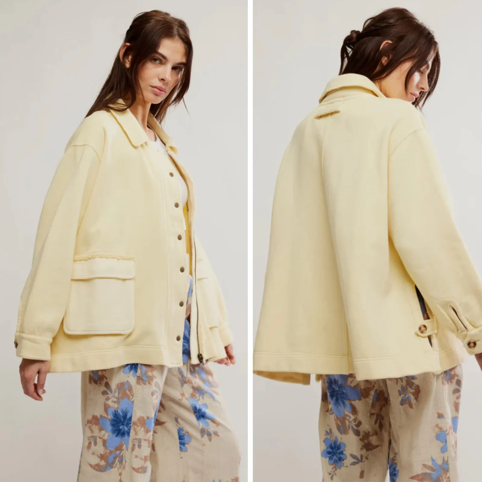 FREE PEOPLE Alexa Sweatshirt in Yellow Flan Size Small - Image 2