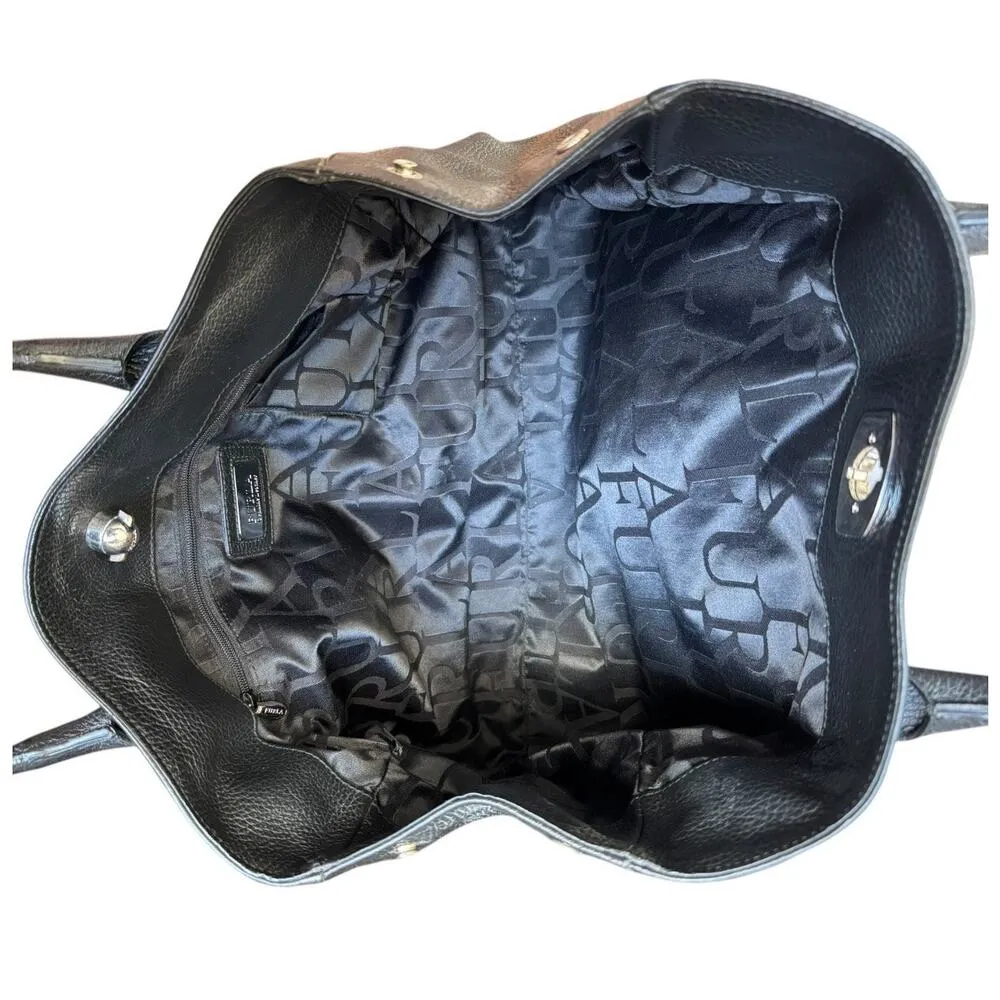 FURLA Black Pebbled Leather Tote shoulder bag - Image 10