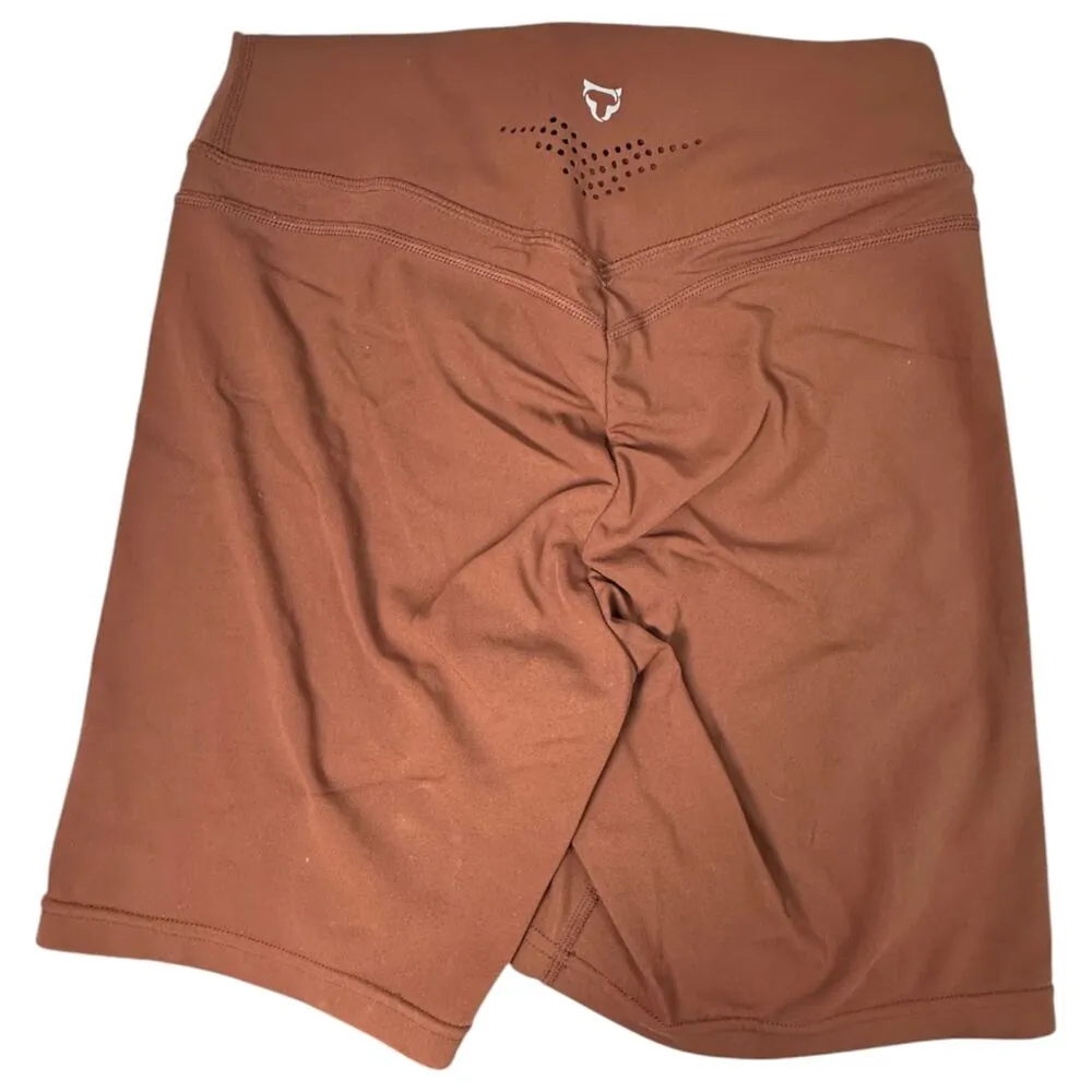 TomTiger Tom Tiger Yoga Shorts Tummy Control High Waist Brown Size Medium - Image 2