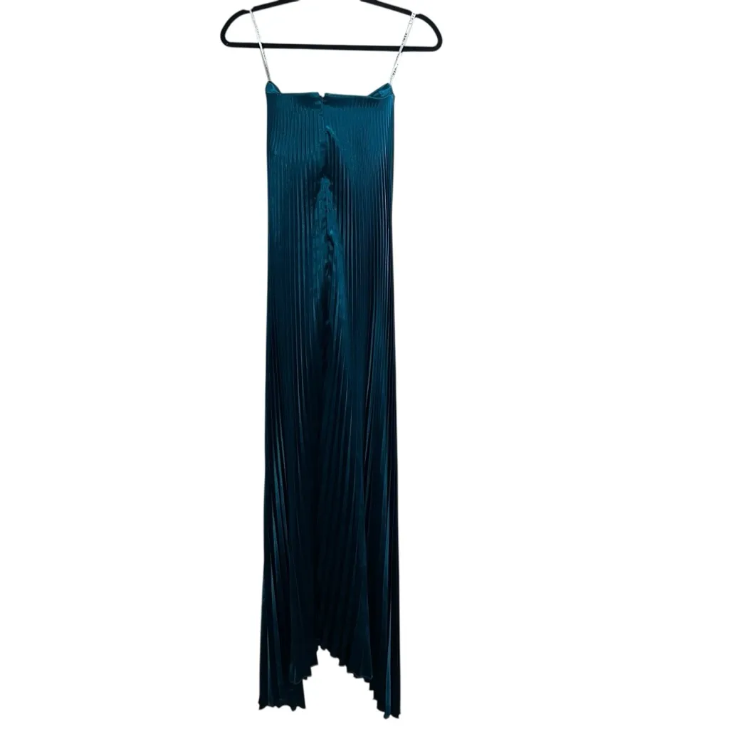 NEW NWT L’IDEE Black Tie Strapless Pleated Gown In Jewel Teal - Image 9