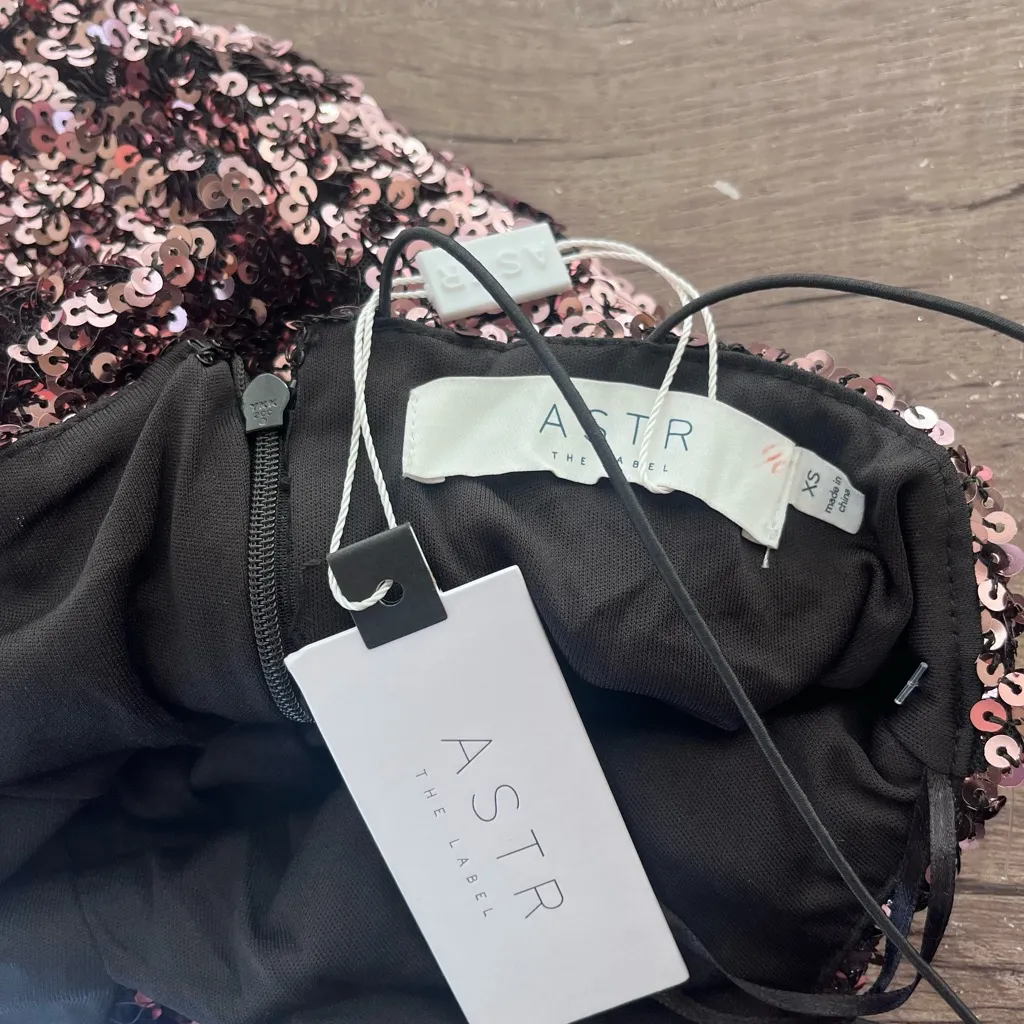 Astr The Label Rose Sequin Stretch Cutout‎ Bodycon Sheath Dress XS NWT - Image 2