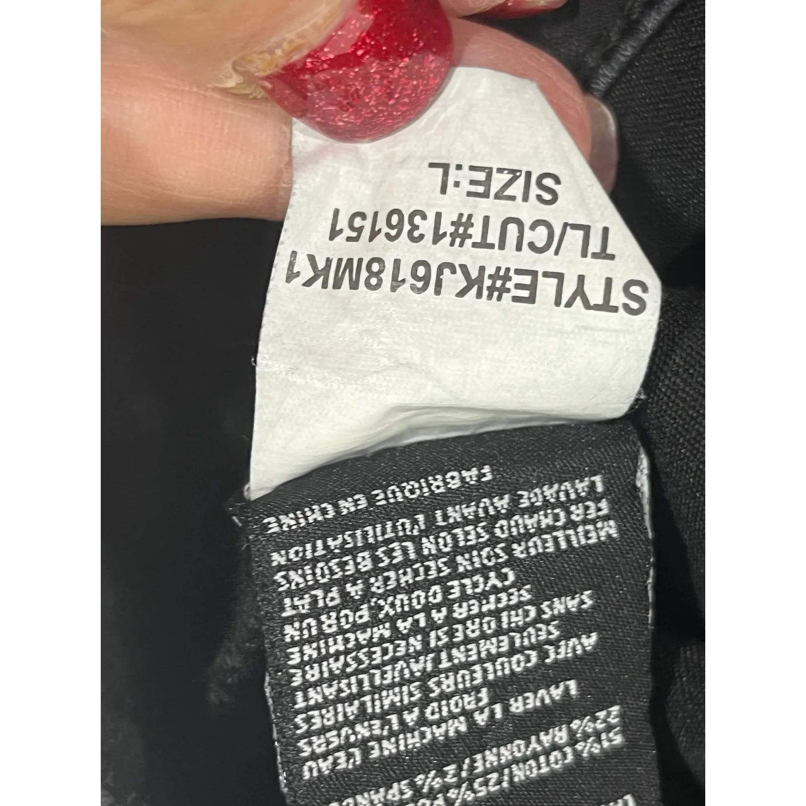 KUT From The Kloth Women Denim Jacket Trucker Biker Style Edgy Black Sz Large - Image 9