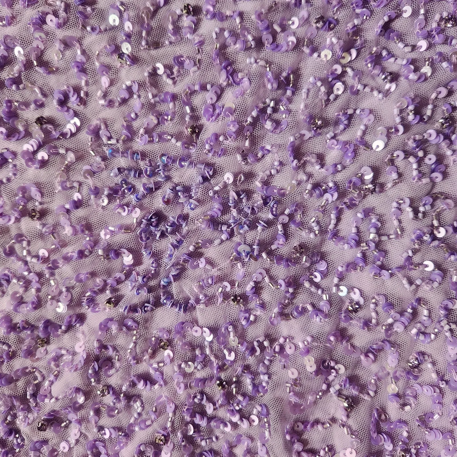 Retrofete Mich Sequin Dress Purple Size XS Sleeveless Cowl Neck - Image 12