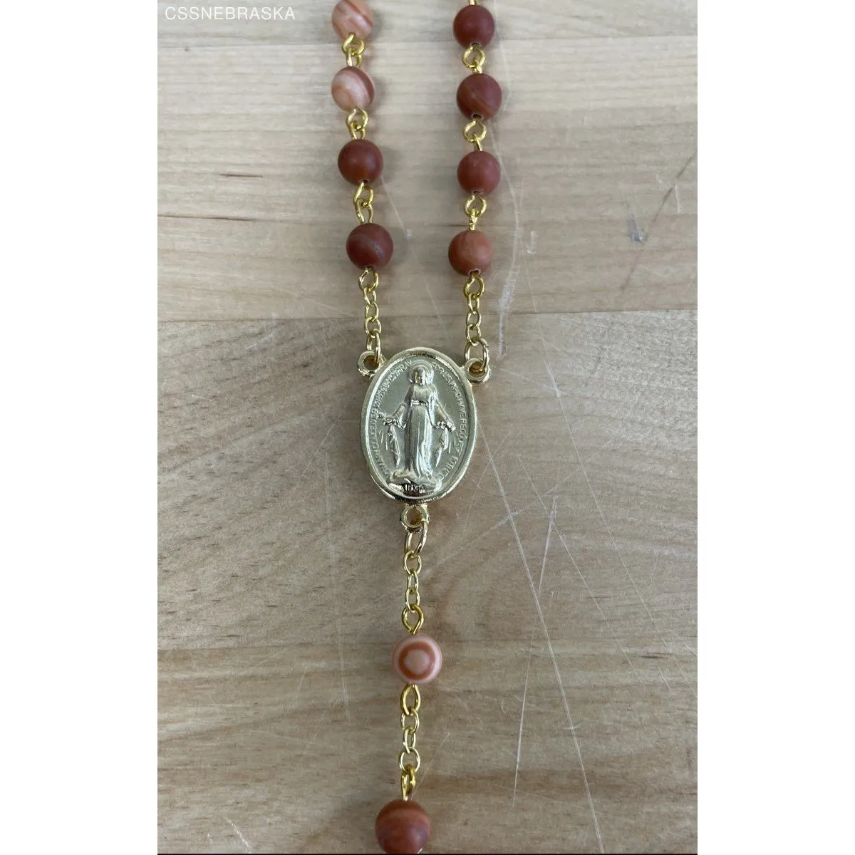 NEW Hand Crafted Rosary 6mm bead‎ of Malachite Gold Crucifix - Image 3