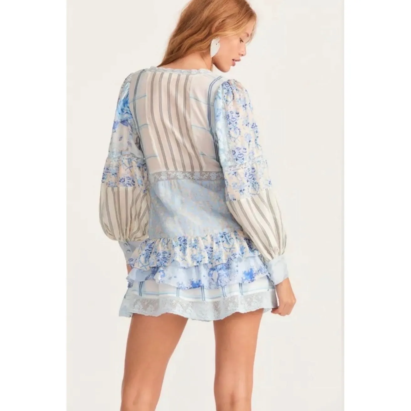 NWT LoveShackFancy Sienne Ocean Spray Mist Silk Mini Dress Size 4 $495 - Image 6