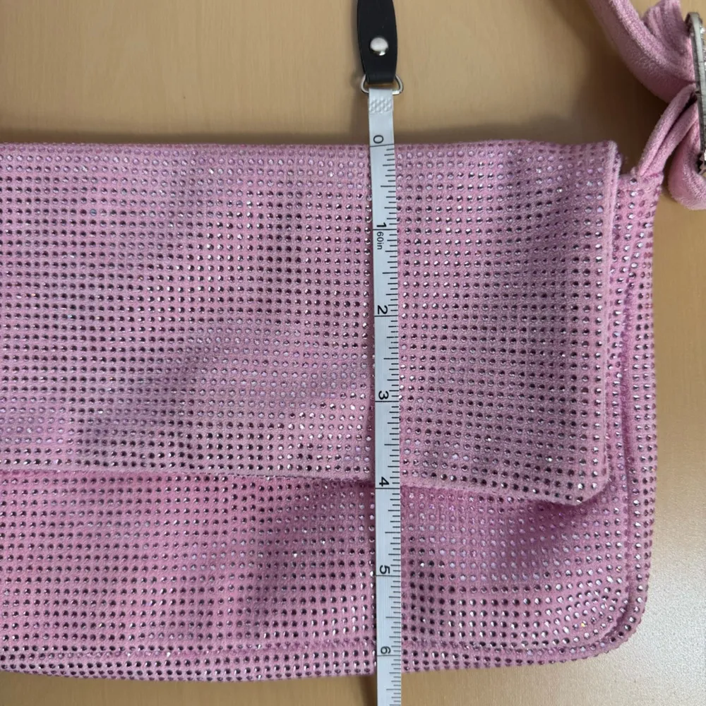 Bling Crystal Rhinestone Bag Brooklyn Shoulder Bag Pink - Image 6