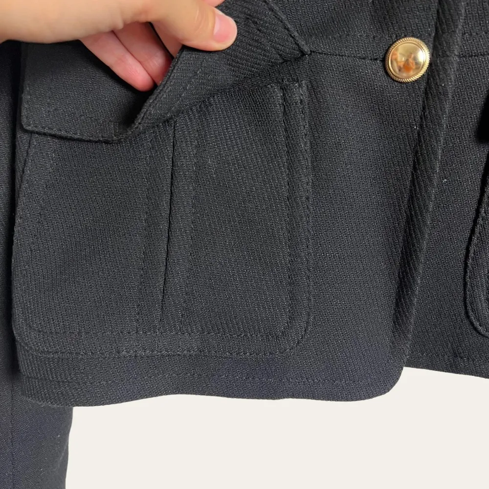 The Limited  Black Single Breasted Button Front Blazer Jacket Size S - Image 4