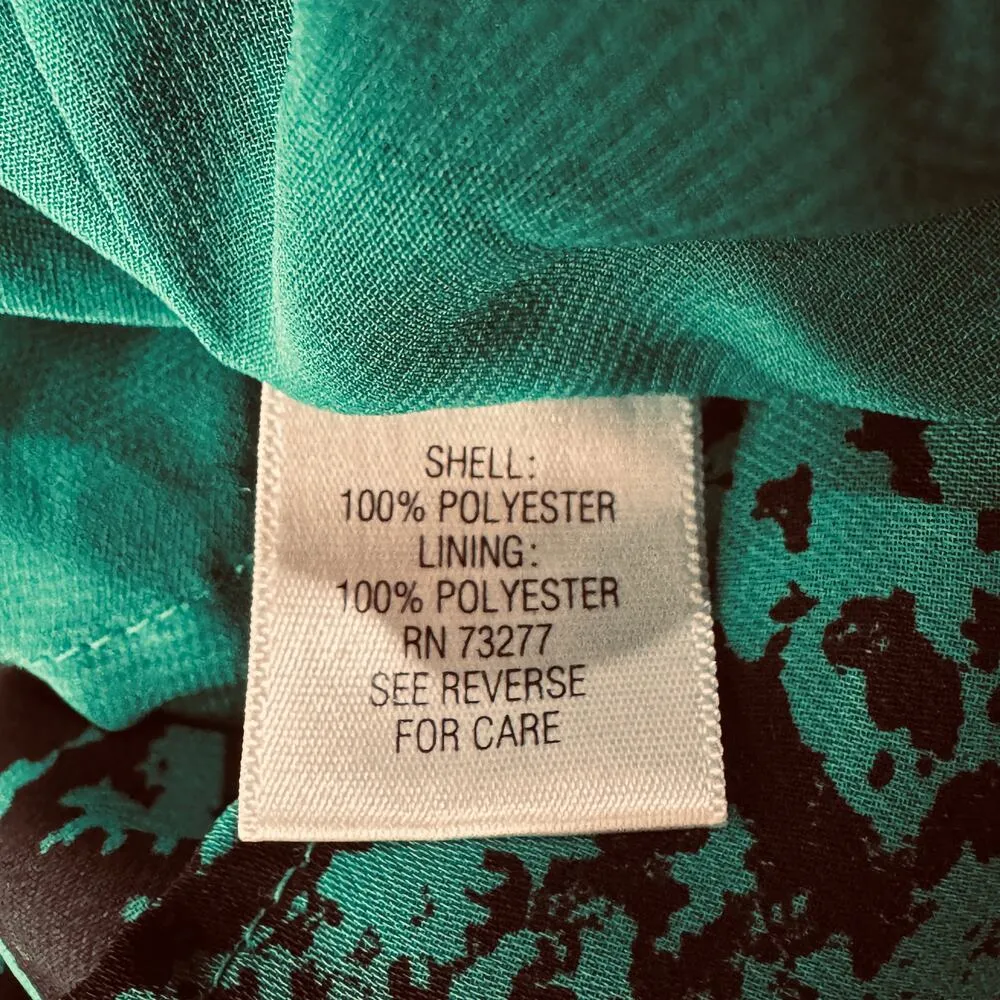 APT 9 Large Top Sleeveless Lined Abstract Rear Zip Scoop Neck Pleated Neck Green - Image 10