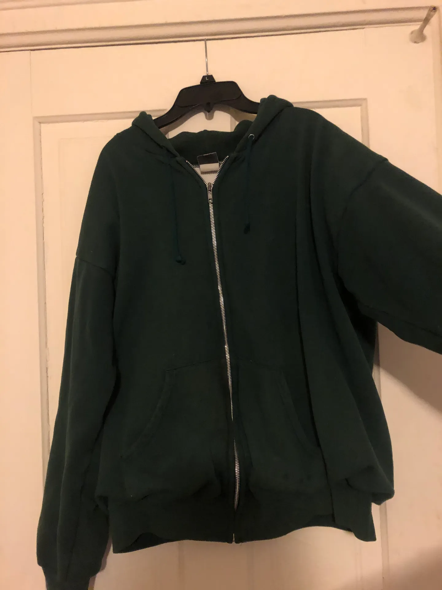 Dark Green Oversized Zip up - Image 4