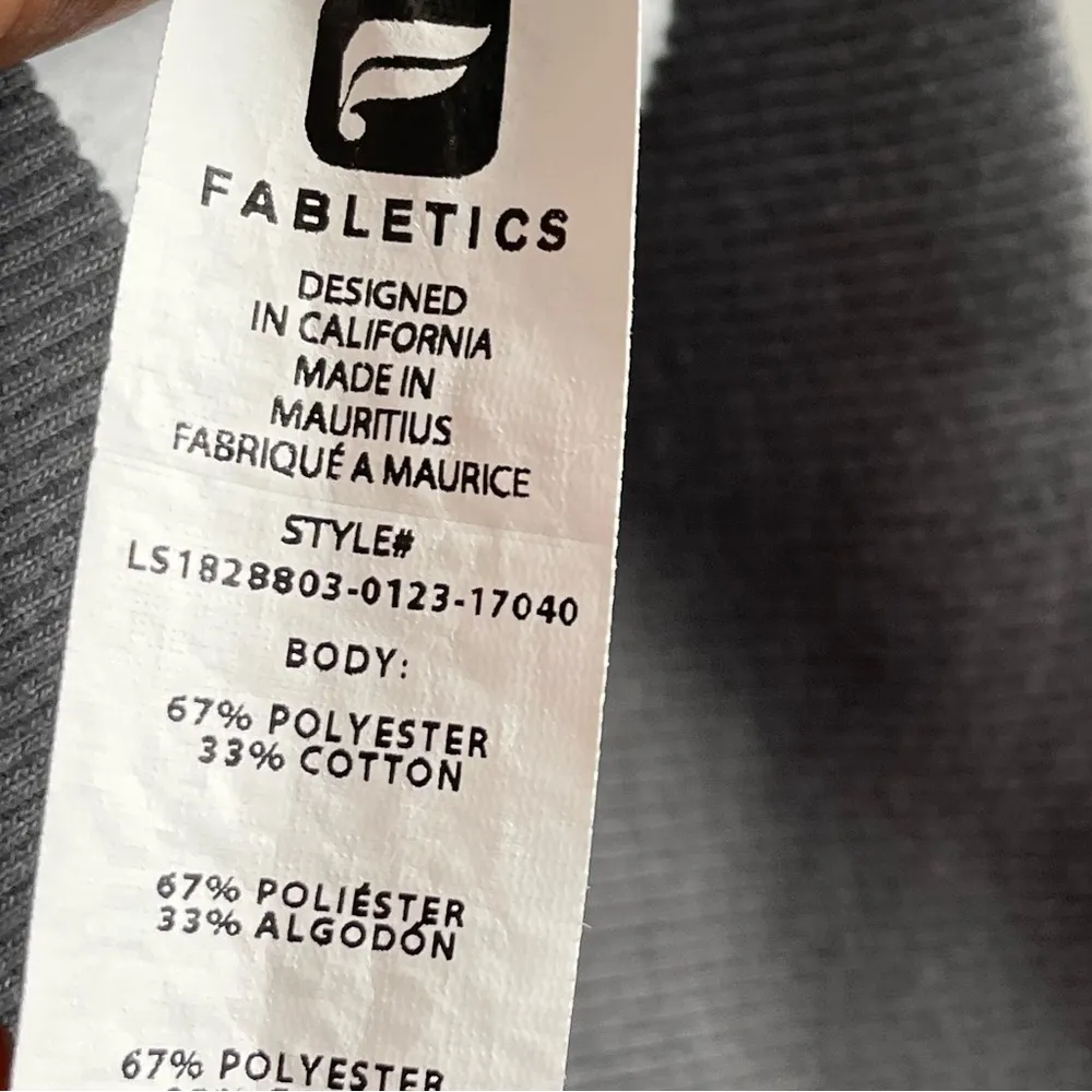 Fabletics Hoodie Sweatshirt Women's M Speckled Grey Long Sleeve Kangaroo Pocket - Image 8