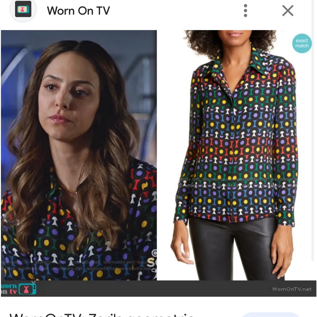 Alice+Olivia WILLA LARGE COLLAR PRINT SILK SHIRT size XS NWT - Image 10