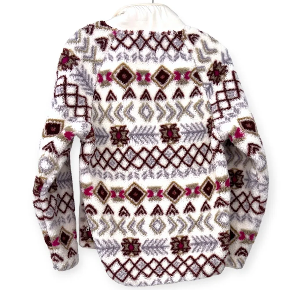 Lou & Grey LOFT S Fair Isle Cozy Up Sherpa Jacket Pullover Sweater Sweatshirt - Image 5