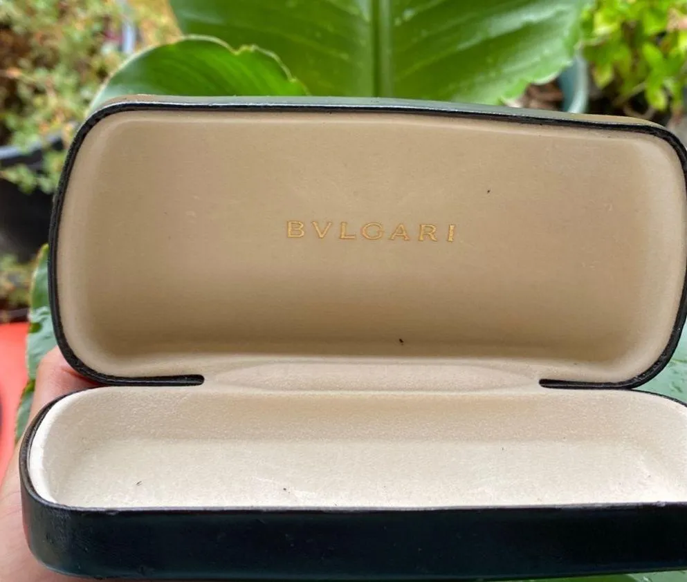Bulgari Case for Sunglasses Black Outside Cream Inside - Image 3