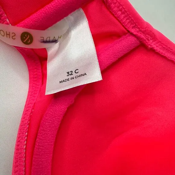 Shade & Shore Halter Push Up Padded Bikini Top Coral Size‎ 32C NWT - Image 4