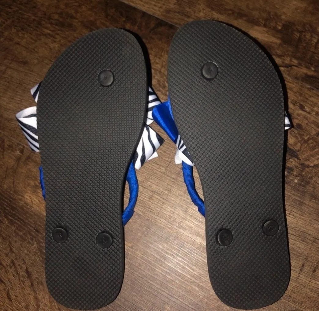 New Custom Zebra Flip flops  - Image 2
