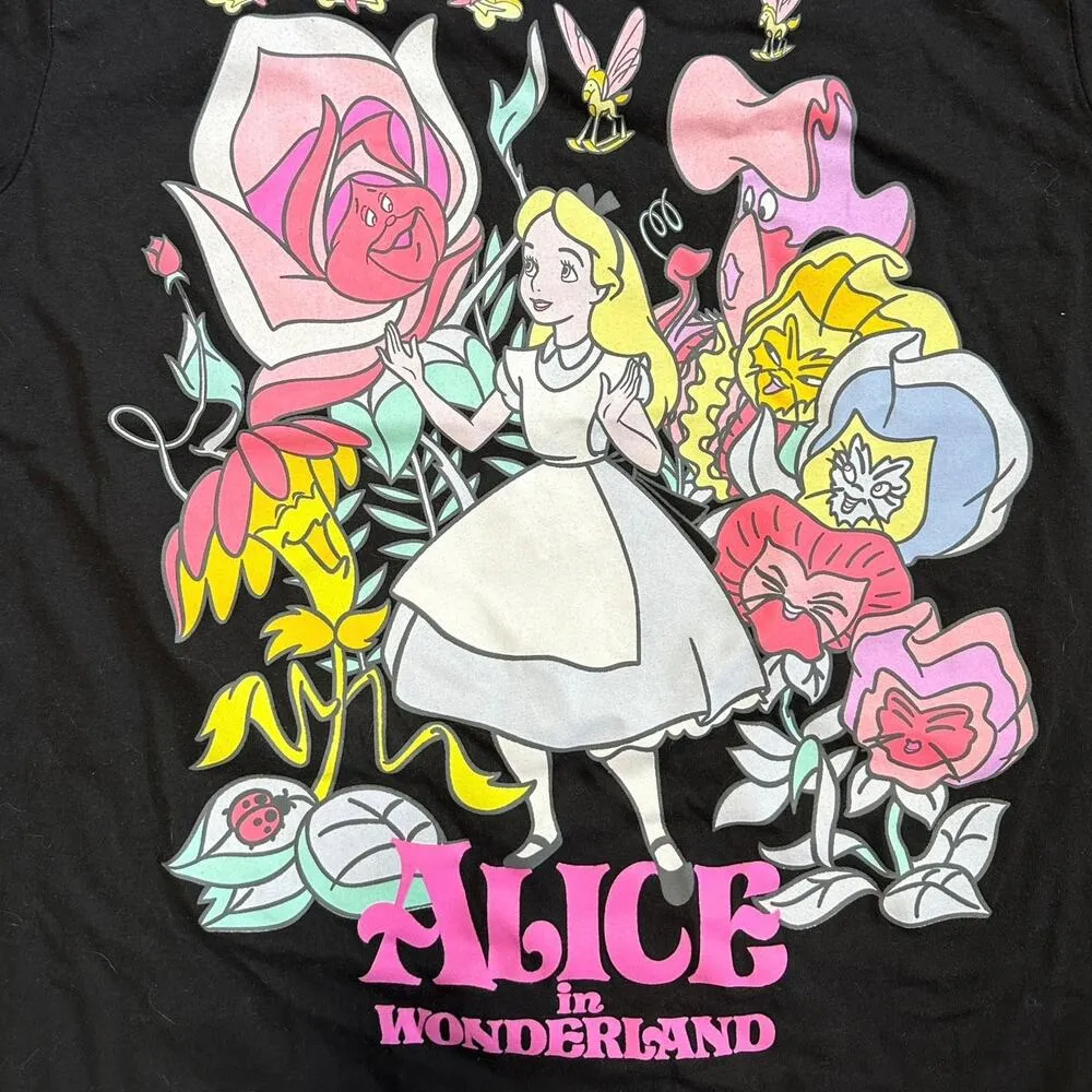 Disney Alice In Wonderland Black Light Women’s T-Shirt Size Small - Image 4