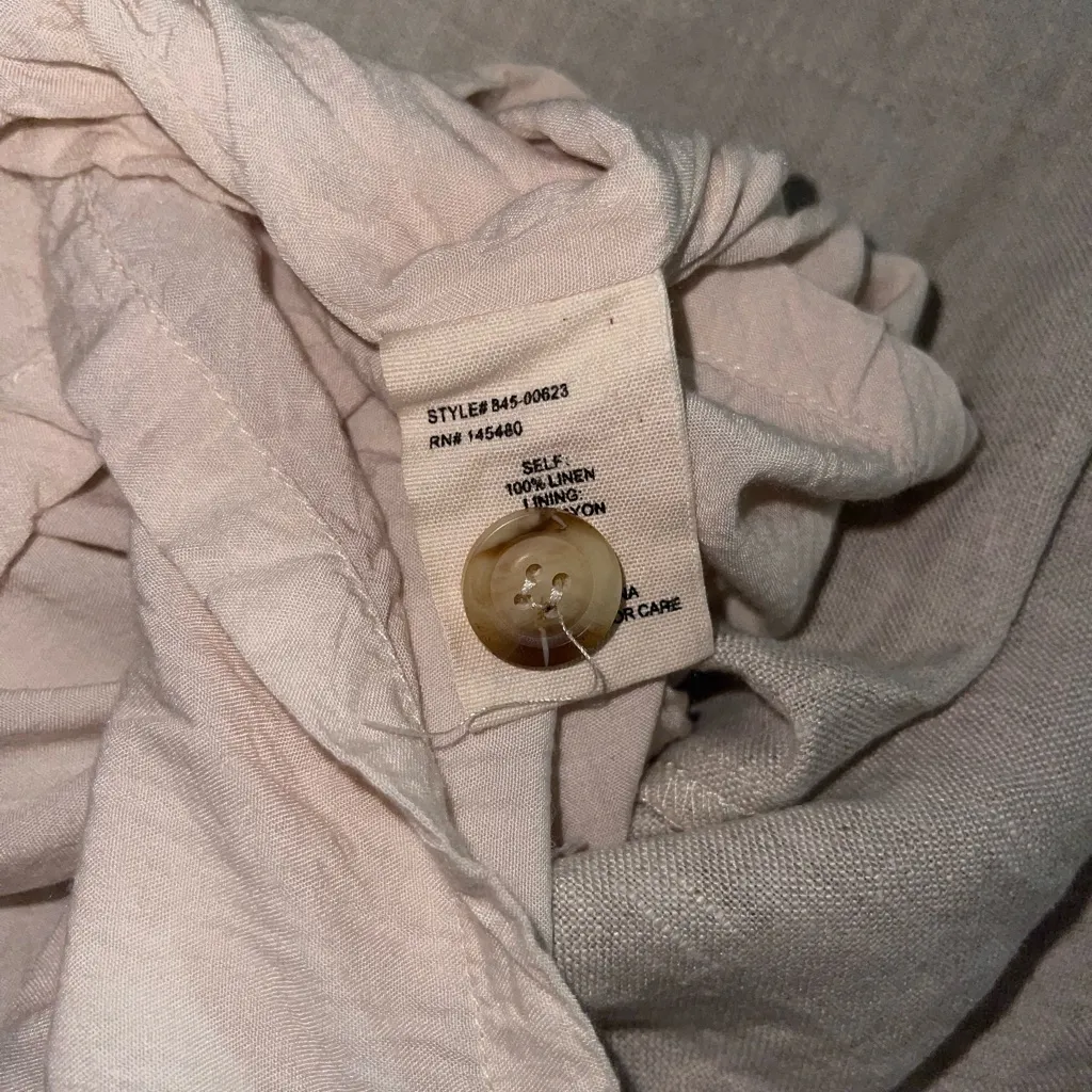 Mo:vint By Anthropologie‎ 100% linen dress size small Tan - Image 8