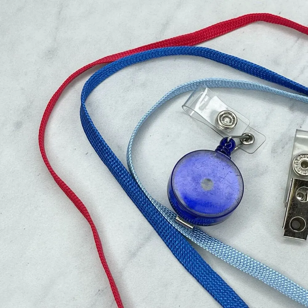 Lanyard Retractable ID Badge Holder Keychain Keyring Lot - Image 4