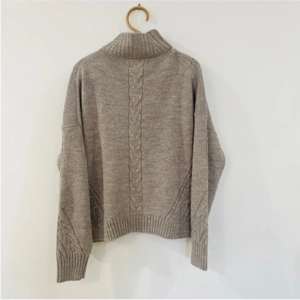 360 Cashmere wool Alpaca blend half zip sweater in oatmeal NWT - Image 7