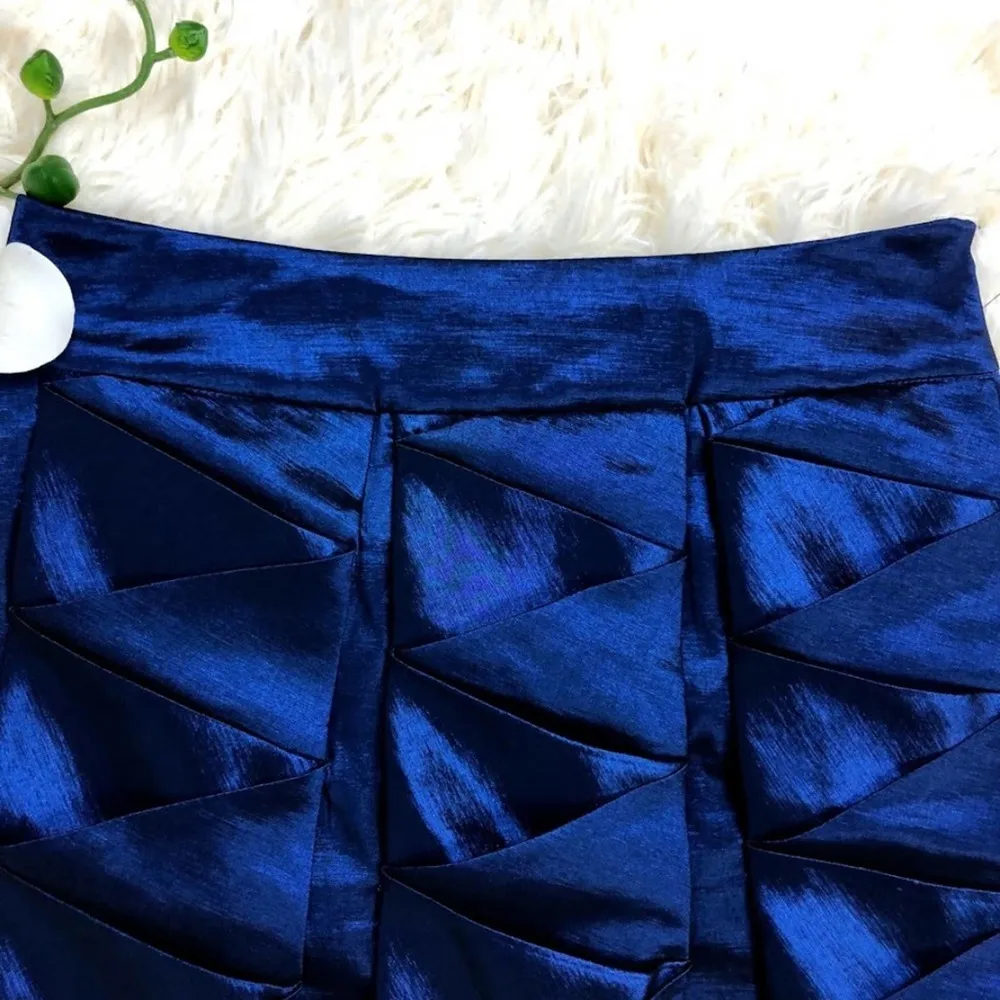 romeo & juliet couture zig zap pleated Holiday Party Pencil Skirt Blue Size M - Image 4