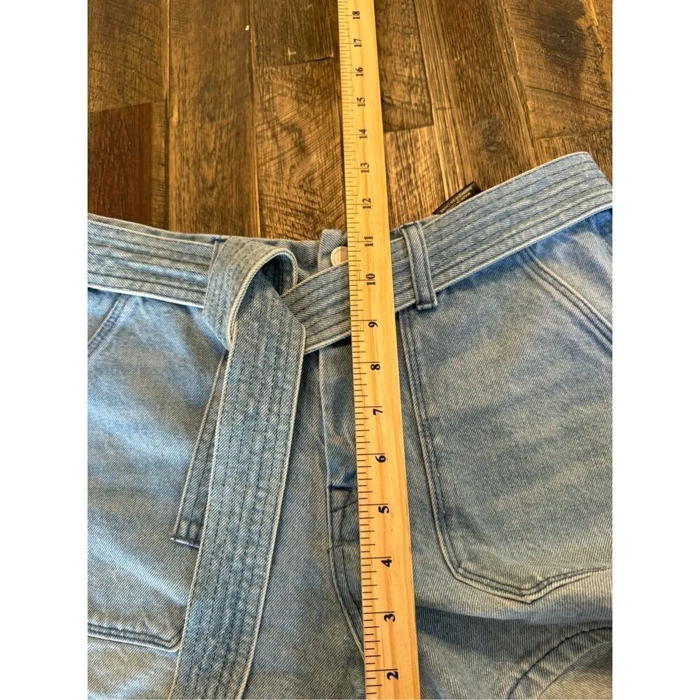 Blank NYC must be the place belted denim jean shorts size 28 light wash - Image 9