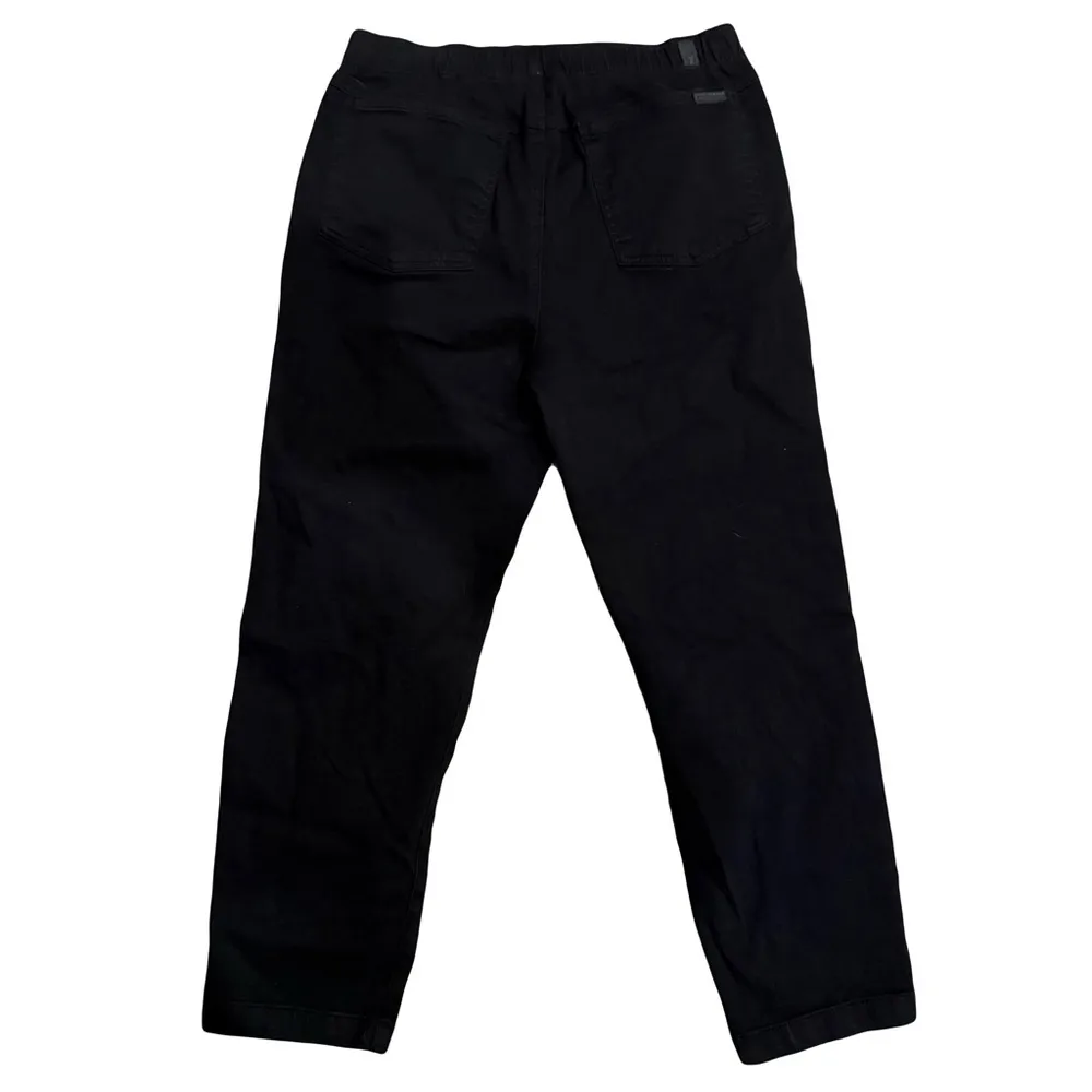 7 For All Mankind Slim Denim Joggers Jeans Black Elastic Waistband Size 29 - Image 8