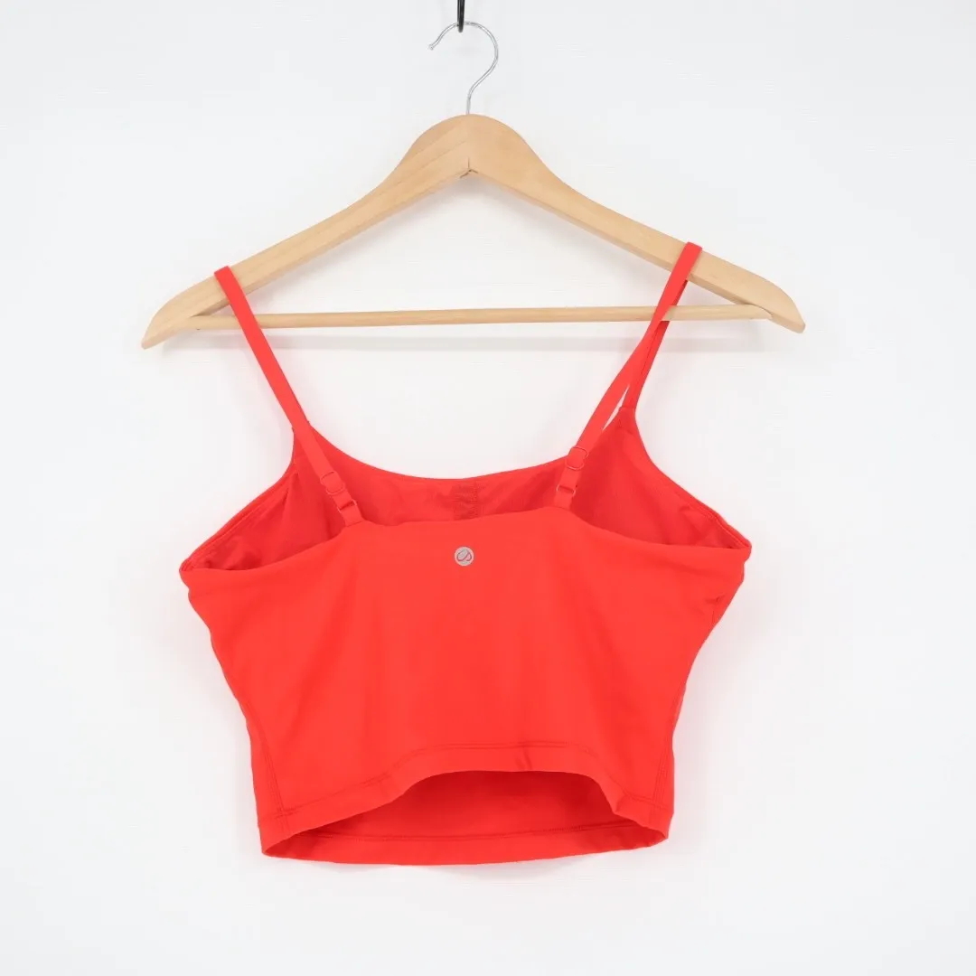 Activewear Coral Red Cropped Tank Top Athletic Workout Yoga Camisole - Image 3