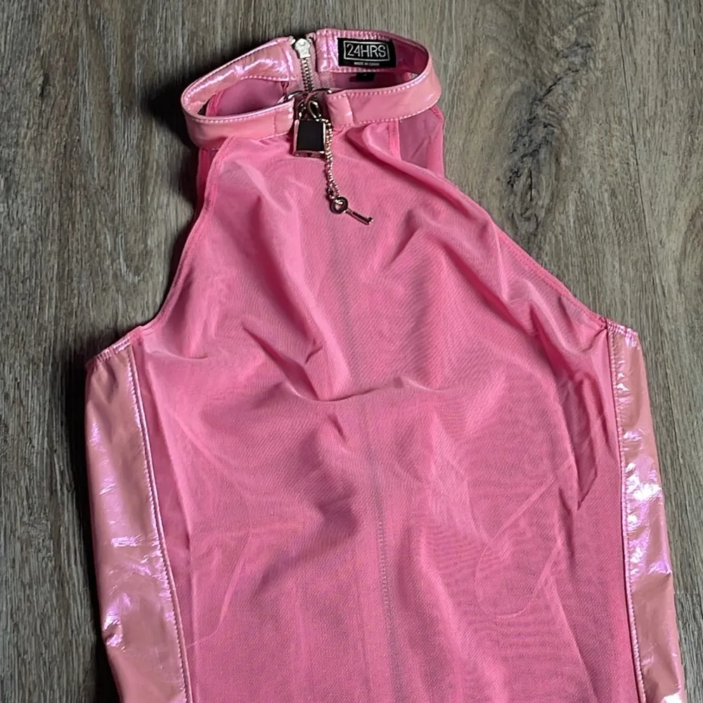 Iron Fist/24 HRS Nun Fuxx Given Pink Maxi Dress with Lock Size Small - Image 10