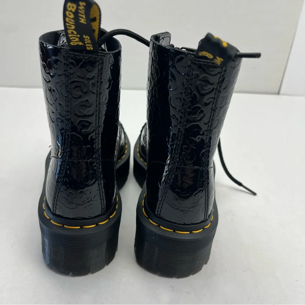 Dr.‎ Martens Sinclair Leopard Emboss Patent Leather Platform Boots Womens 5 NWOT - Image 11