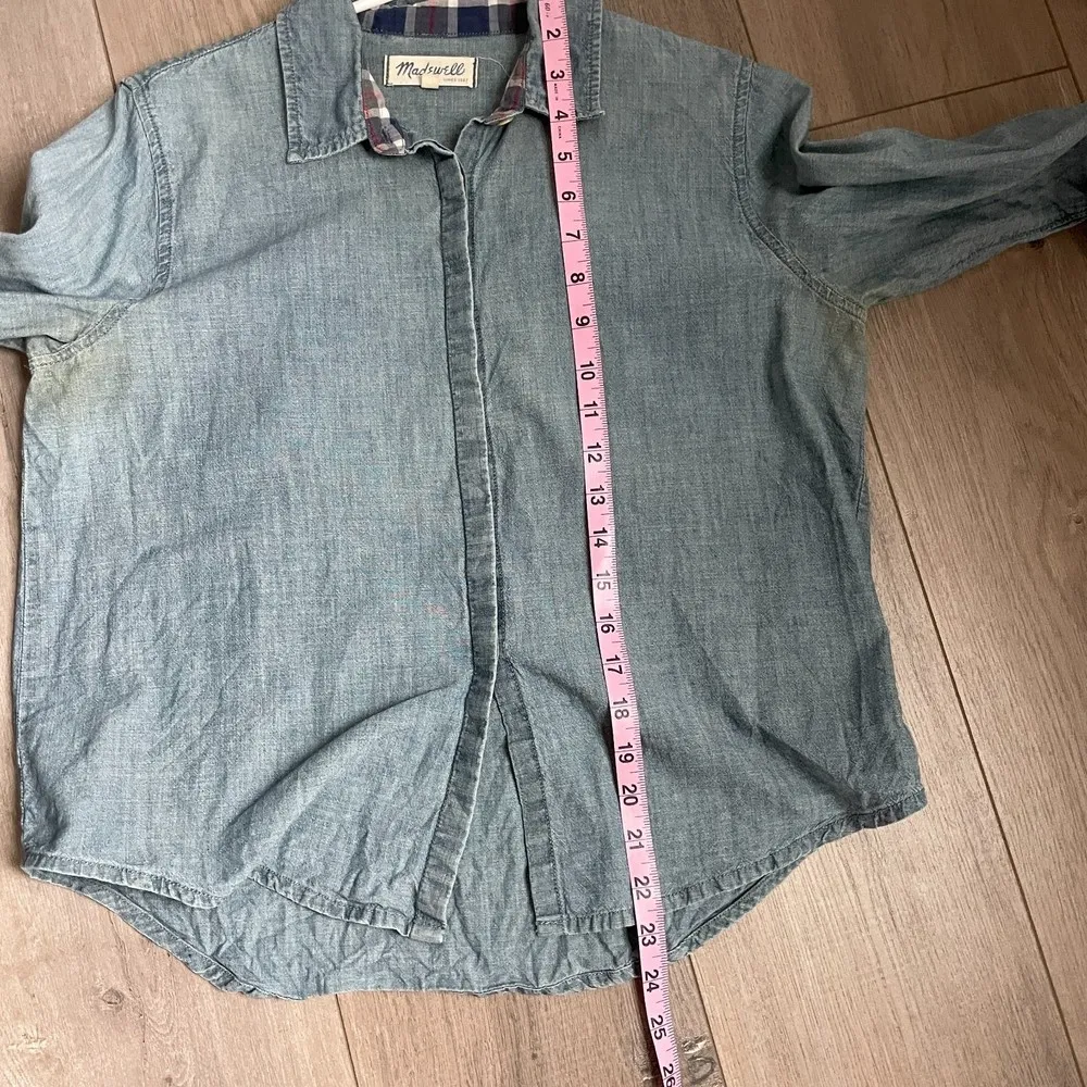 Lightweight Denim Chambray Button Down shirt long sleeve - Image 6