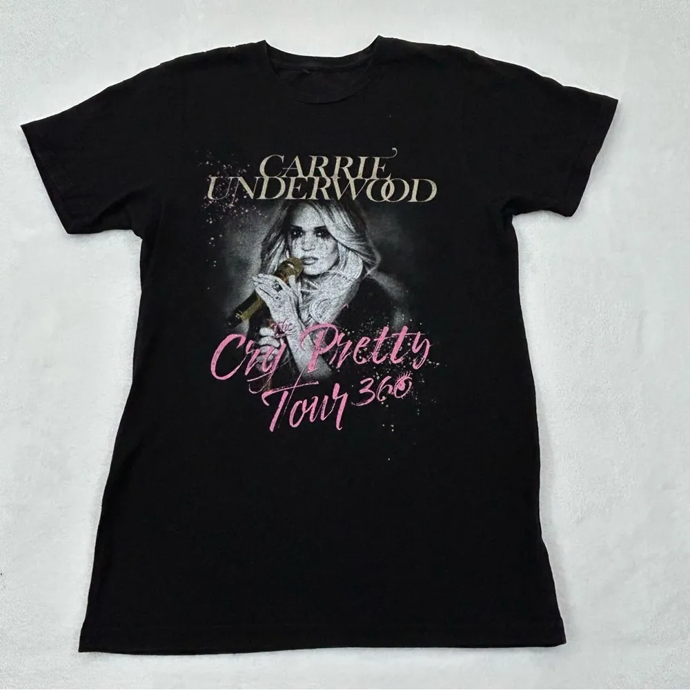 Carrie Underwood Cry Pretty Tour 360 Merch Black Graphic Tee Shirt Womens XS - Image 3