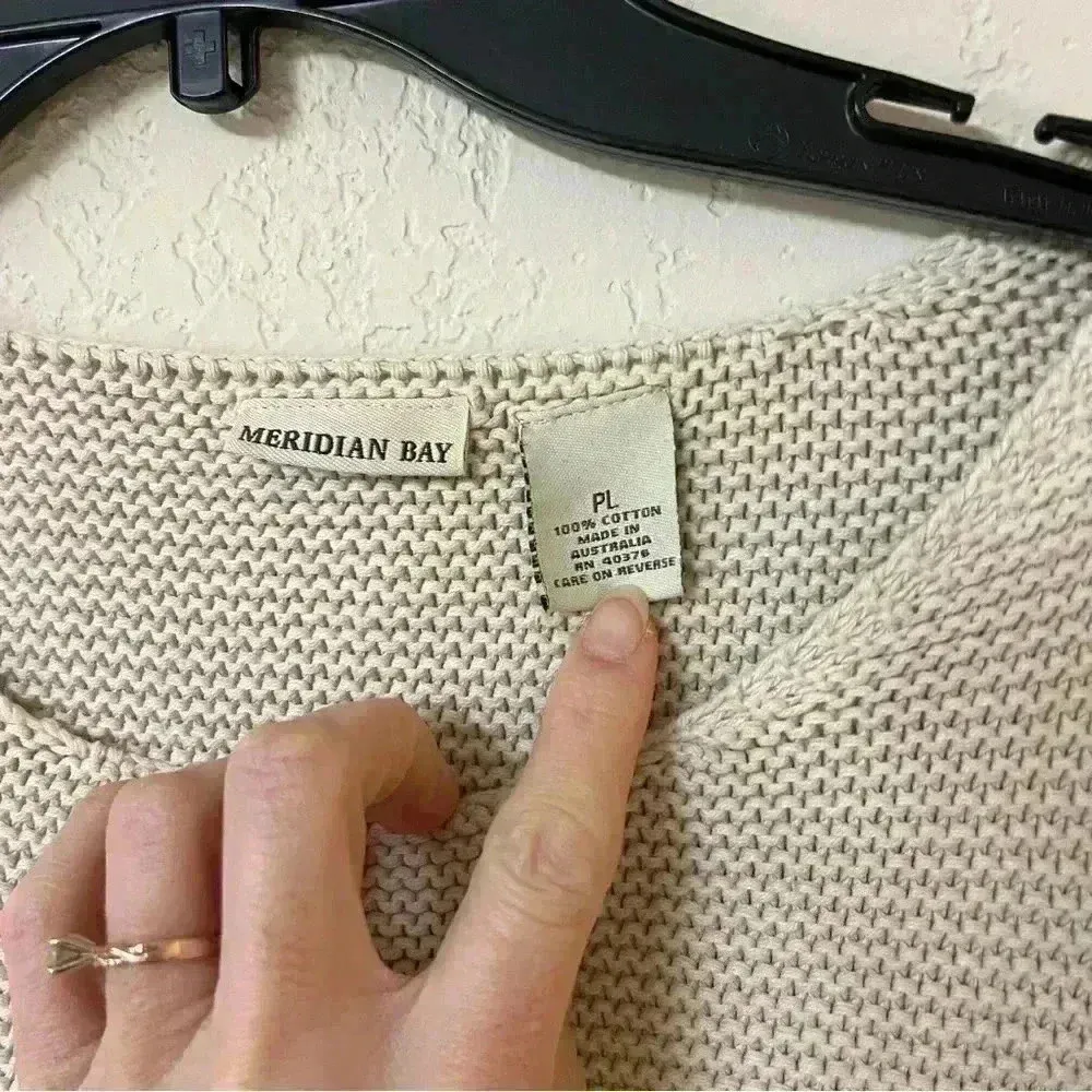 MERIDIAN BAY Womens PL Pullover Cotton Short Sweater Australia - Image 4