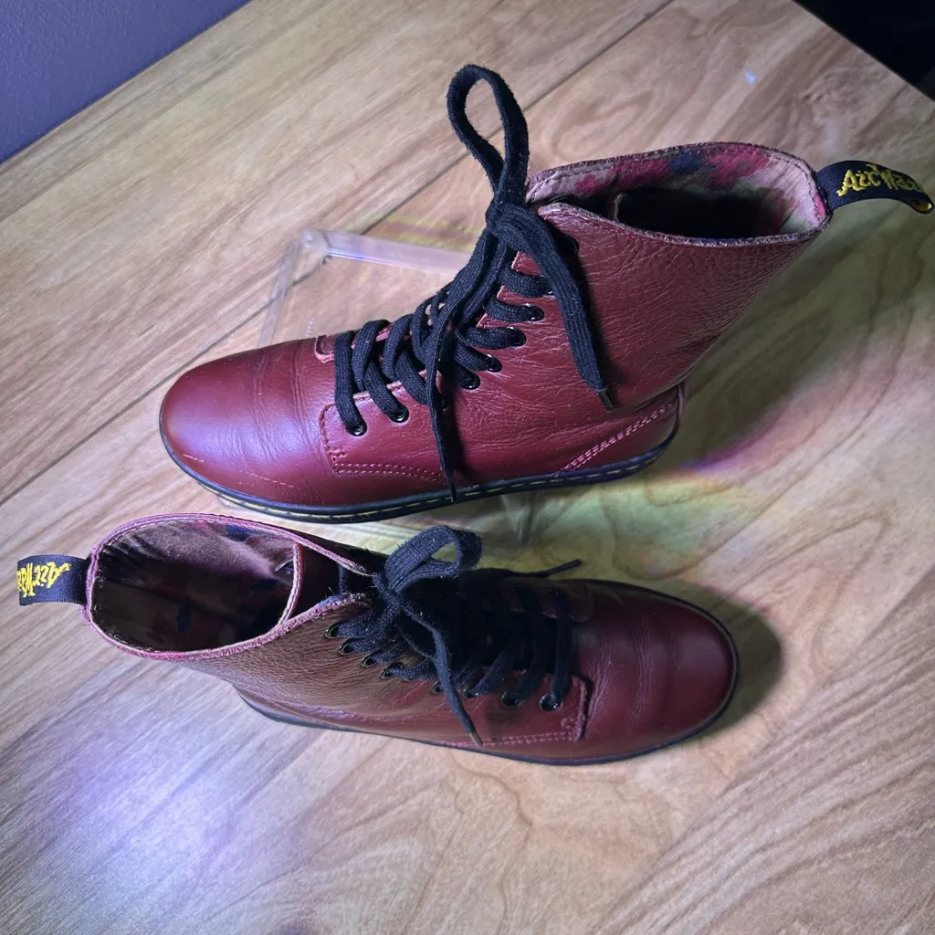 Dr. Martens  Cherry Red Ankle Booties - Image 4