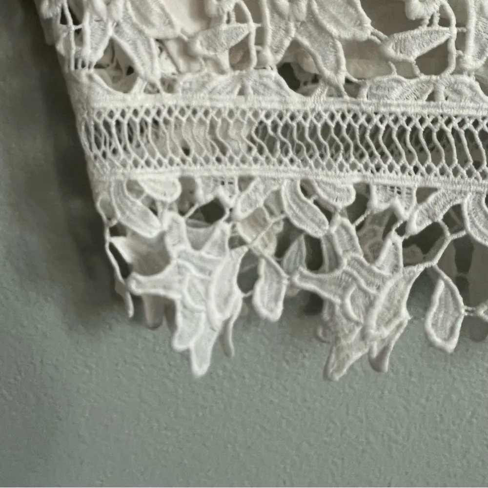 The Label White Battenberg Lace Off The Shoulder Dress. Size Small - Image 6