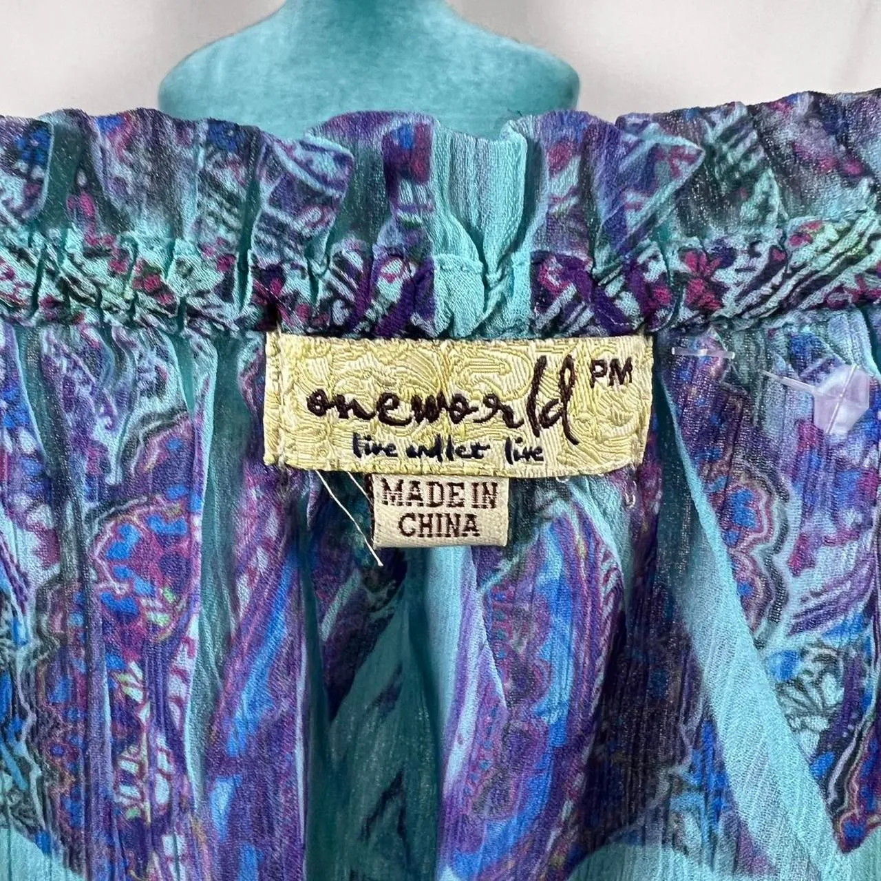 Y2K PSYCHEDELIC MERMAID CORE ONE WORLD PM TUNIC TOP - Image 6