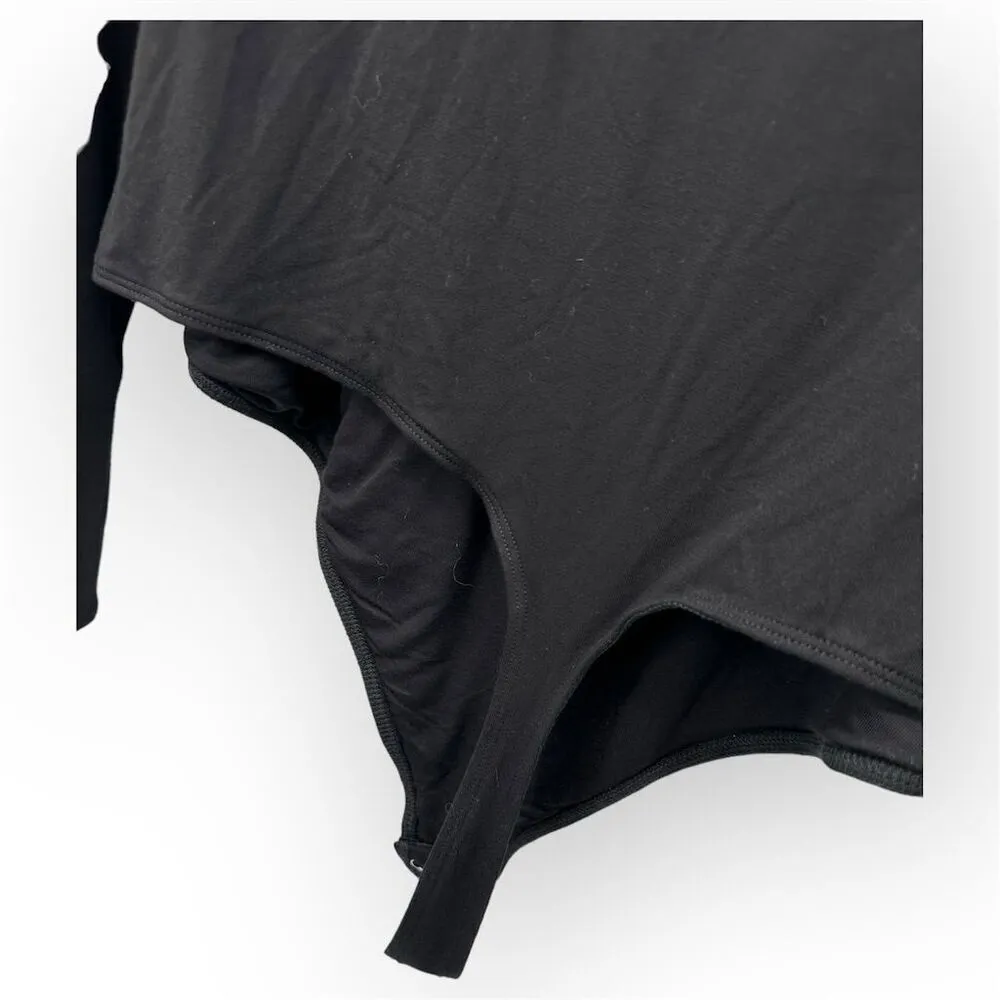 Good American Women's Long Sleeve Scoop Neck Bodysuit Black Size 6 (3XL) - Image 6