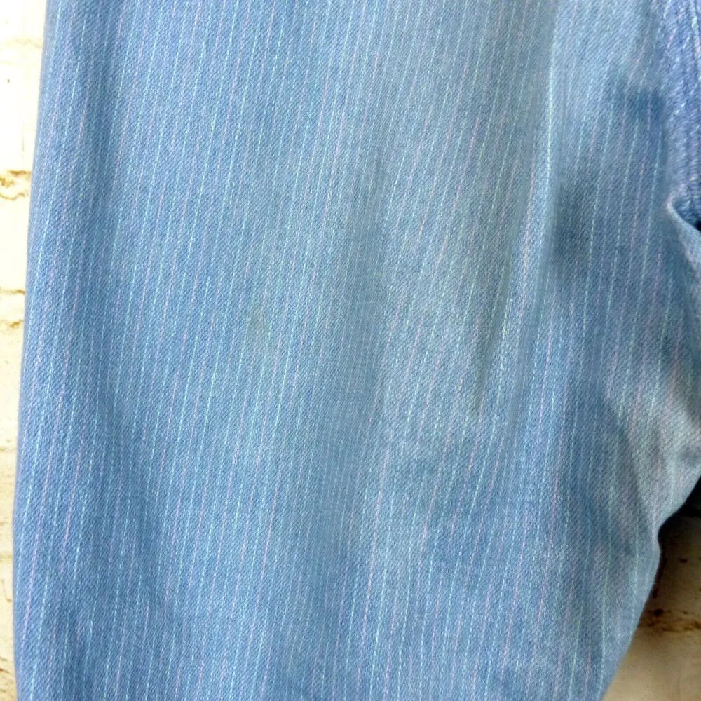 VTG Wrangler Jeans Womens Misses 14 R Blue Pinstripe High Waisted Retro USA Made - Image 13