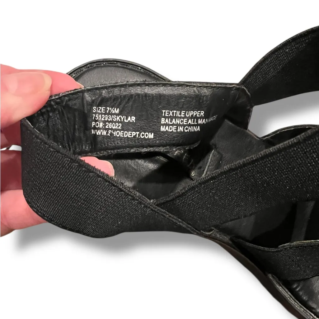 Y2K 90s Vibe ID Required Black Strappy Chunky heel Sandals SIZE 7 - Image 7