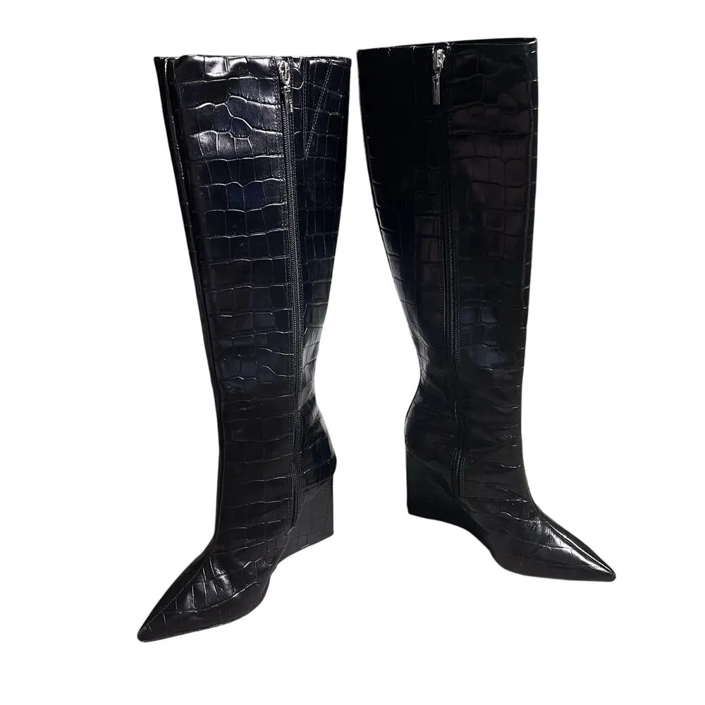 Schutz Asya Up Wedge Pointed Toe Knee-High Boots Women’s US 6.5 In Box - Image 6