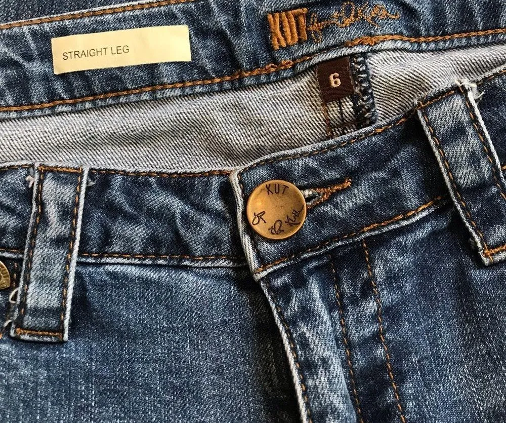 Kut from the Kloth Straight leg jeans 6 denim casual distressed denim pants - Image 15