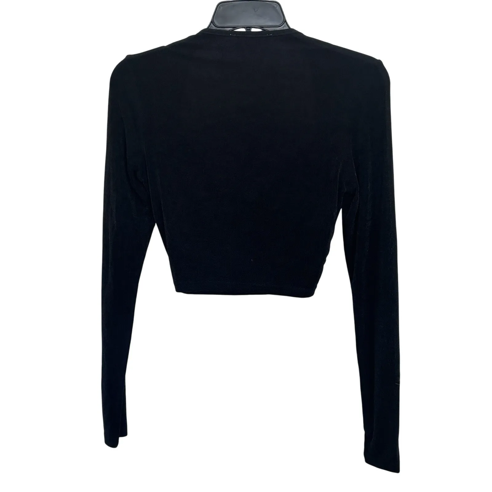 Anthropologie Mable Black Twist Front Crop Top Size Small Balletcore Slinky Goth - Image 2