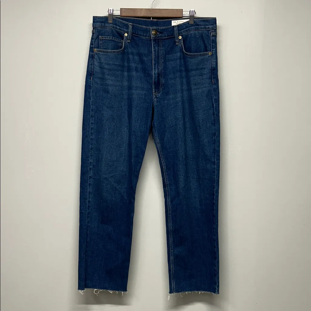 rag & bone Harlow High Rise Straight Leg Ankle Jeans in Nova Size 33 - Image 2