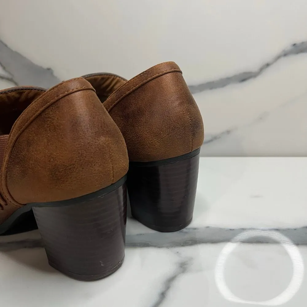 Sofft Women's Brown Vegan Leather Chunky Heel Festival Boho Mariel Boots Sz 9.5 - Image 4