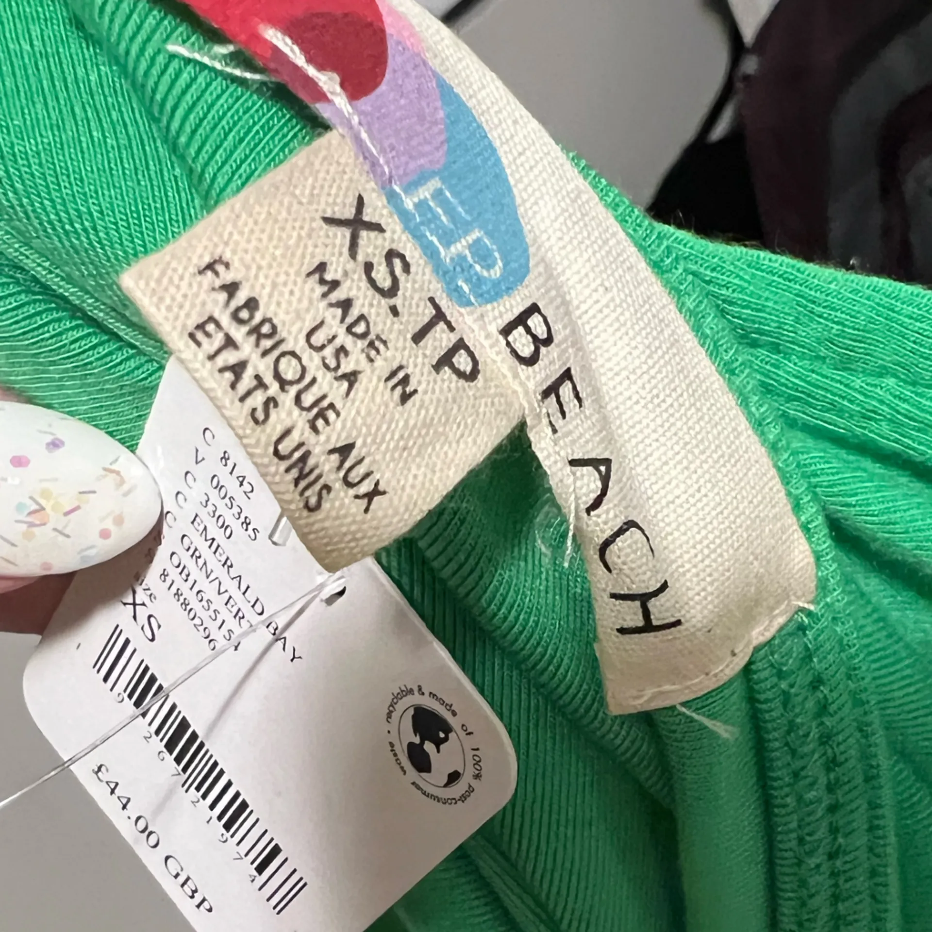 NWT XS Free People Beach Rosalia Jersey Low Back Mini Dress Emerald Bay - Image 5