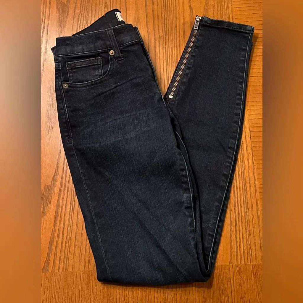 Madewell Skinny Skinny‎ On-Trend Zipper Hem Edgewater Wash Ankle Jeans Size 24 - Image 5