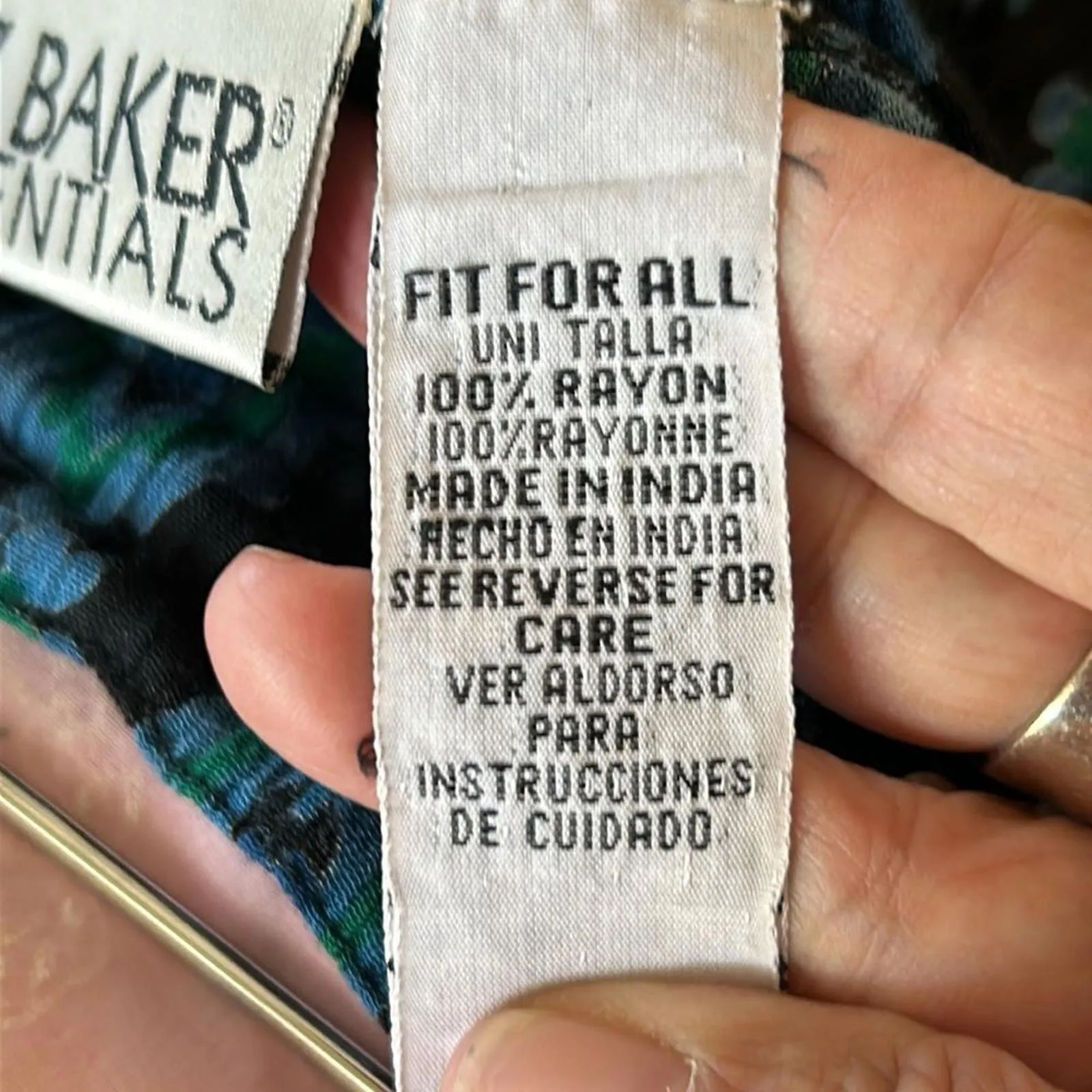 LIz Baker Vintage Womens Skirt One Size Blue Paisley Maxi Boho Hippie - Image 6