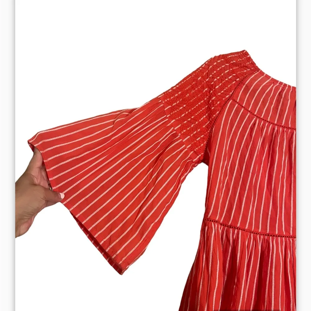 NWT Free People Lola Embroidered Mini Dress, Capri Orange, Size XS - Image 6