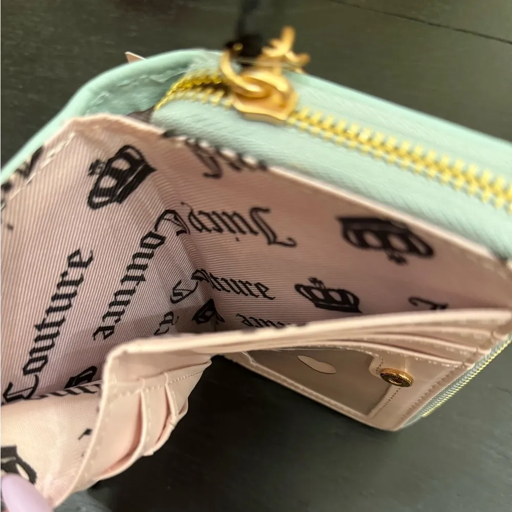 NWT Juicy Couture Pink & Blue Terry Wallet Coin Purse Bi-fold - Image 7