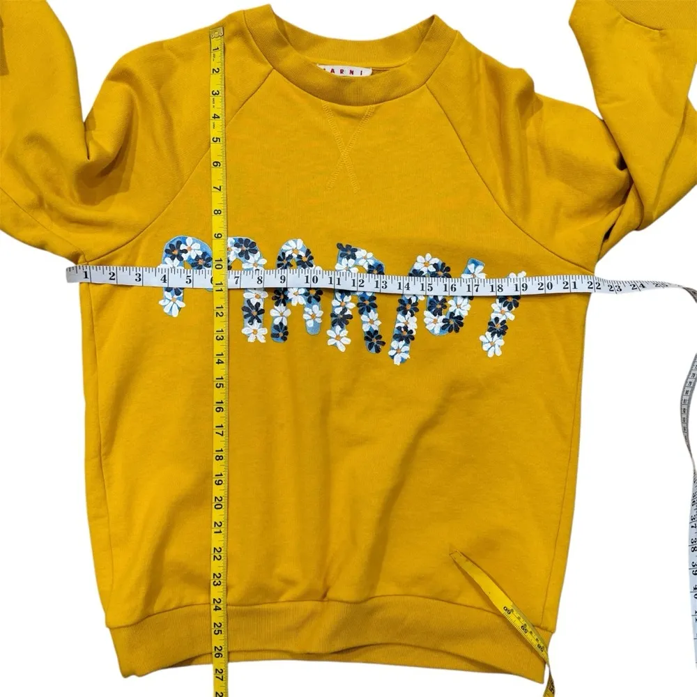 Marni sweatshirt floral logo pullover EUC Orange Size XL - Image 10